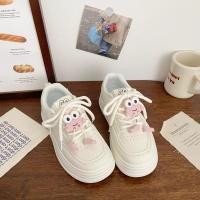 ราคา BLACKBOX Milk White Muffin White Shoes Womens Thick Sole Summer New Ins Niche Korean style Ugly Cute Bread Shoes Sports Board Shoes (23112251854)