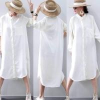 ราคา เดรสเชิ้ตคอจีนแขนยาวผ้าไหมญี่ปุ่น (22829988918)