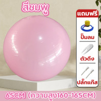 ราคา ลูกบอลโยคะ บอลโยคะ Yoga Ball ลูกบอลฟิตเนส พร้อมที่สูบลม ขนาด 55ซม 65ซม และ 75ซม PVC คุณภาพดี (22575533889)