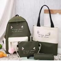 ราคา กระเป๋าเป้ เซ็ท4ชิ้น สีสันสวยน่ารักมีปอมๆกระเป๋าสะพาย รุ่นสีทูโทน (23009886280)