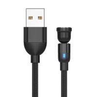 ราคา 3A สายข้อมูลแม่เหล็กแบบหมุนได้อย่างรวดเร็ว 540 องศาสายชาร์จแม่เหล็กกลม 3in1 ลวดแม่เหล็กดัด (22361619712)