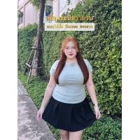 ราคา เสื้อครอปยืดสาวอวบแบบไม่สั้น ทรงสวย ผ้าคอตตอนยูนิเนื้อนุ่มยืดเยอะ (22978789948)