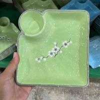 ราคา จานหลุม ถาดหลุม มีช่องใส่น้ำจิ้ม กว้าง 7 5 นิ้ว มีหลายสีให้เลือก จานชามราคาถูกๆ จานเซรามิคสวยๆ เข้าไมโครเวฟได้ (22074651235)