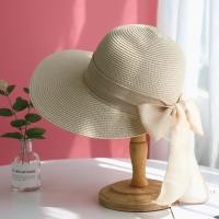ราคา หมวกสาน โบว์หลัง สีพื้น หมวกกันแดดเที่ยวทะเล หมวกสานปีกกว้าง แฟชั่น สำหรับผู้หญิง รุ่นA038 สีขาว ครีม กากี (22852240828)