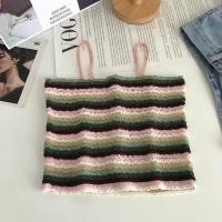 ราคา พร้อมส่งจากไทย 32099 เสื้อสายเดี่ยวไหมพรม สีรุ้ง น่ารักมาก สไตล์เกาหลี (21094015593)