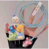 ราคา TOT 161 170 พร้อมส่ง 18W 20W 35W ชุดตกแต่งสายชาร์จลายการ์ตูน ที่ครอบหัวชาร์จ ที่ถนอมสายชาร์จ ลายการ์ตูนน่ารัก (22980836196)
