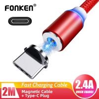 ราคา Fonken 1 เมตร 2 เมตรแม่เหล็กไมโครสายUSBสำหรับiPhone Samsung Androidโทรศัพท์มือถืออย่างรวดเร็วชาร์จUSB Type Cเคเบิ้ลแม่เหล็กชาร์จลวดไนล่อนถักเปียสาย (11372042912)