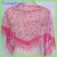 ราคา TrendyTroveE ผ้าคลุมไหล่แฟชั่นสำหรับผู้หญิง1ชิ้นผ้าคลุมไหล่ลูกไม้ลายดอกไม้ (22492317917)