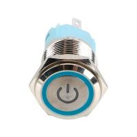 ราคา 5Pin 12โวลต์เปิด ปิดล็อคปุ่มกดสวิทช์ล็อค16มิลลิเมตรหัวแบน Momentary ปุ่มกดกันน้ำ LED สวิทช์โลหะ (3083234493)