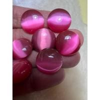 ราคา ตาแมว พลอย ตาแมว LAB MADE Cats Eye PINK SAPPHIRE COLOR หนัก 14 กะรัต ทรงกลม ราคา เป็น 1 เม็ด พลอย ขนาด 15 MM มิล (16553268723)