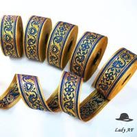 ราคา ริบบิ้นปักลายไทย 7 สี ขอบสีทอง ริบบิ้นผ้าปักลาย ริบบิ้นขอบทอง หน้ากว้าง 1 5นิ้ว เลือกความยาวริบบิ้นได้ตามต้องการ เนื้อดี สีสวย ริบบิ้น ริบบิ้นปักลายสี (22655746025)