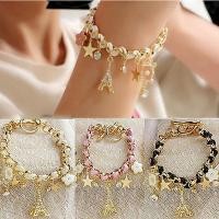 ราคา เครื่องประดับสร้อยข้อมือหนังสังเคราะห์จี้รูปดอกไม้รูปหอไอเฟลรูปแฟชั่นสำหรับผู้หญิง (22680124310)