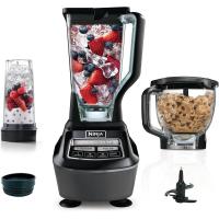 ราคา Ninja BL770 Mega Kitchen System 1500W 4ฟังก์ชั่นสำหรับสมูทตี้การแปรรูปแป้งเครื่องดื่มและอื่นๆพร้อมเหยือกปั่น72ใบชามโปรเซสเซอร์64ใบ 2 16 oz สีดำพร้อมฝาปิด2ถ้วยตวง (22787354123)
