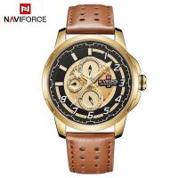ราคา Naviforce นาฬิกาข้อมือผู้ชาย สปอร์ตแฟชั่น NF9142 หน้าปัดกลม สายหนัง กันน้ำ ระบบอนาล็อก (21449274388)