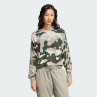 ราคา adidas Lifestyle Essentials 3 Stripes Camo Print Cropped Sweatshirt Women Green IY1683 (22435372026)