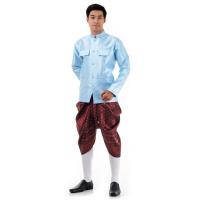 ราคา เสื้อราชปะแตนสีฟ้า ชุดงานหมั้น ชุดงานแต่ง ชุดราชปะแตน เสื้อชุดไทยผู้ชาย ชุดไทยชาย เสื้อราชปะแตน ชุดไทยผู้ชาย Thai Costume for Men (670256403)