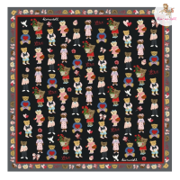ราคา ผ้าพันคอ ผ้าคลุมไหล่ Kiss me doll ลาย หมี Village ขนาด 100x100 cm (21410187809)