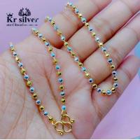 ราคา เงินแท้ 925 สร้อยคอเงินแท้ สองกษัตริย์ ลายบอลตัด ขนาด 3 มิล (22339385388)