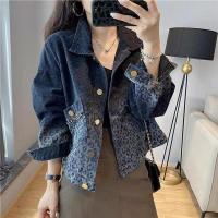 ราคา S 3XL Women Denim Jacket Leopard Print Oversize Short Spring Autumn Fashion Casual Elegant Loose Jean Cowboy Coat Street Wear Plus Size Black Dark Blue (21619699374)