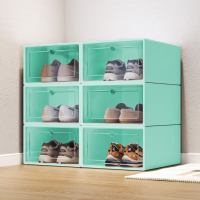 ราคา กล่องรองเท้า กล่องรองเท้าพลาสติก ชั้นวางรองเท้า กล่องใส่รองเท้าพับได้ กล่องเก็บรองเท้าอเนกประสงค์ มี2ขนาด หลายสี ตู้รองเท้า (23159407810)