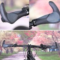 ราคา การอัพเกรดยางตามหลักสรีรศาสตร์การขี่จักรยาน MTB จักรยานเสือภูเขาจักรยานล็อคมือจับปลายด้ามจับ ฝาครอบ Upgraded Ergonomic Rubber Cycling MTB Mountain Bike Bicycle Lock on Handlebar Ends Grips Cover (6663