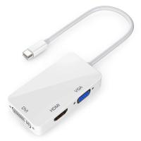 ราคา สายเคเบิลอะแดปเตอร์ 3 in 1 สายแปลงคุณภาพเยี่ยม แปลง Thunderbolt Mini Display Port DP ไปยัง HDMI DVI VGA สำหรับ Apple MacBook Pro (339307591)
