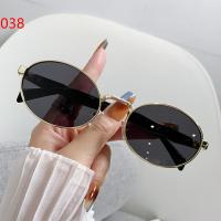 ราคา brand Oval Metal Personality Sun Glasses Womens European And American Fashion Large Frame Sunglasses Internet Famous And Vintage Street Shot Sunglasses (22913123190)