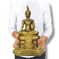 ราคา หลวงพ่อพระเสริม วัดปทุมวนาราม สีทองโบราณ หน้าตัก5นิ้ว เนื้อเรซิ่นเกรดพรีเมี่ยม (19533647962)