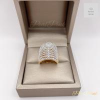 ราคา แหวนเพชรแถวเรียงหน้ากว้างประดับเพชรเรียงสิบแถว ใส่สวยเต็มหน้านิ้ว ขนาดฟรีไซส์ปรับได้ที่ท้องแหวน (22920670448)