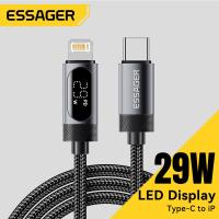 ราคา Essager สาย C L ไลท์นิ่ง29Wสายชาร์จแบบดิจิตอลจอแสดงผลเร็วตัวชาร์จไฟสำหรับ iPhone 14 13 12 11 Pro Max XS SE แบบชาร์จเร็วสายชาร์จไลท์29W สำหรับ IOS แท็บเล็ตโทรได้ iPad AirPods Macbook C L ดิจิตอลสายเคเบ
