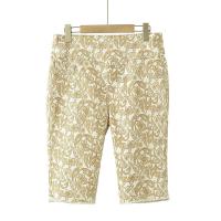 ราคา กางเกงยีนส์ทรงตรงเอวสูงทรงหลวมสำหรับผู้หญิงไซส์ใหญ่ กางเกงขายาวทรงขาสั้นพิมพ์ลายดอกไม้ยางยืด (22894815453)