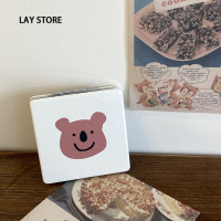 ราคา OUDAIXIU กระจกแบบพกพาพับได้กระจกเครื่องสำอางหนัง PU มี2ด้านสำหรับพับได้ง่าย (22700470506)