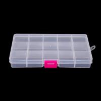 ราคา กล่องใส่ต่างหูแหวนพลาสติกใสปรับได้15ช่องกล่องใส่เครื่องประดับพกพาสะดวก (14461246835)