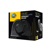 ราคา แตรรถยนต์ HELLA Midnight Twin Tone Horn Set สีดำ แพ็ค 1 คู่ 12V 110dB A 410 490 Hz HELLA ของแท้ (7612424114)