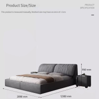 ราคา BUNISE ส่งฟรี เตียงผ้า ผ้าเทคโนโลยี เตียงติดพื้น Solid Wood เตียงติดพื้น ฐานเตียง 6 ฟุต 5 ฟุต H08 (23195498950)