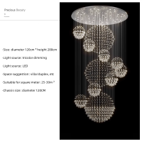 ราคา Modern Crystal Chandeliers Luxurious and Grand Villas Living Rooms Large Chandeliers Duplex Buildings Lobby Chandeliers Middle Floor Hotels (20402148332)