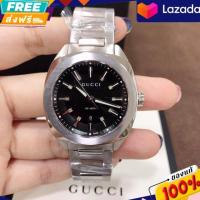 ราคา ประกันศูนย์ไทย 2ปี นาฬิกาข้อมือ New Gucci Watch Gucci GG2570 หน้าปัดดำ ขนาด 41mm ตัวเรือนสีเงิน (15711388546)