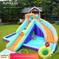 ราคา พร้อมส่ง สระว่ายน้ำเป่าลม เป่าลมสไลเดอร์ สไลเดอร์เป่าลม บ้านลมเด็ก เป่าลมปราสาท Inflatable Water Bounce House for Kids with Long Slide and Ball Pool Kids Bouncy Playhouse for Outdoor or Indoor (218344
