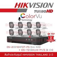 ราคา SET HIKVISION HD 8CH 5MP ColorVu DS 2CE10KF0T FS 3 6mm iDS 7208HUHI M1 E 8CH Built in Mic BY BILLIONAIRE SECURETECH (10902049370)