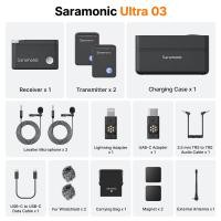 ราคา Saramonic Ultra ไมโครโฟนไร้สาย Ultimate 2 ช่องสัญญาณพร้อมเสาอากาศภายนอก ไทม์โค้ดในตัว ไมโครโฟนบันทึกเสียงระดับมืออาชีพ ไมโครโฟนแบบหนีบปกเสื้อสำหรับวิดีโอบล็อก การสัมภาษณ์แบบถ่ายทอดสด Android iPhone กล