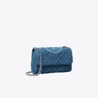 ราคา TORY BURCH FLEMING Small Denim Chain Shoulder Bag 154739 (21739066668)