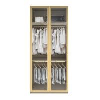 ราคา SB Design Square SB FURNITURE ตู้เสื้อผ้า ขนาด 100 ซม รุ่น Wardrobe PlusสีRio Brown ตัดกระจกใส (21685709299)