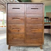 ราคา ตู้ไม้สัก Old Teak Wooden Cabinet ขนาด กว้าง 80 x ลึก 40 x สูง100 cm ประกอบแล้ว จัดส่งทั้งตู้ ตู้ 8 ลิ้นชัก ตู้วางทีวีไม้สัก (20939966764)
