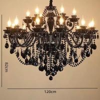 ราคา Three Color Crystal Chandelier Black Crystal Chandelier Retro Restaurant Chandelier Minimalist Modern Living Room Light Bedroom Hotel European Style Villa Study Crystal Light (20563894091)
