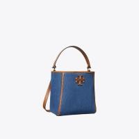 ราคา TORY BURCH MCGRAW Small Denim Shoulder Bucket Bag 154686 (21739134690)