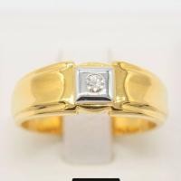 ราคา Happy Jewelry แหวนเพชรของแท้ เม็ดเดี่ยวชาย เท่ๆ แข็งแรง โดดเด่น ทองแท้ 9k 37 5 ME552 (21827340352)