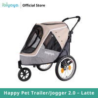 ราคา Ibiyaya Happy Pet Trailer Jogger 2 0 Latte รถเข็นสุนัข แบบ3ล้อ รับน้ำหนักได้ 30 Kg สีลาเต้ (9137854803)