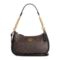 ราคา Coach Teri 9 6 นิ้ว กระเป๋าสะพายสตรี กระเป๋าถือหนัง มาพร้อมสายสะพายยาว (22826068236)