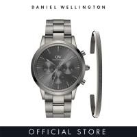 ราคา Daniel Wellington Gift Set Iconic Chronograph 42mm Link Graphite Classic Bracelet Anthracite Grey Large Watch Jewelry Set for Male Gift for men Birthday Annivesary (23012298944)