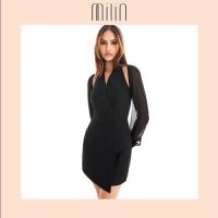 ราคา MILIN Halter neck wrap dress with detachable long sleeves เดรสสั้นทรงคล้องค่อแต่งแขนยาว Company Dress (16827481417)